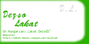 dezso lakat business card